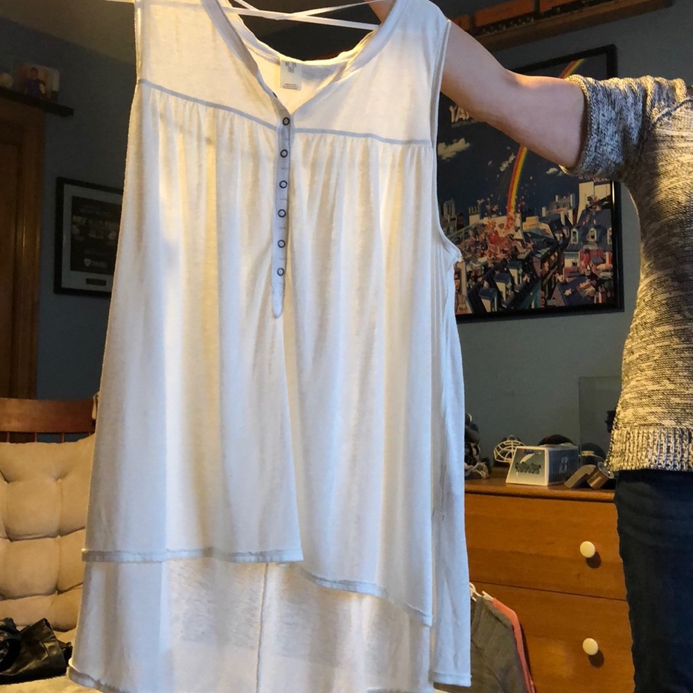 Free people white/cream tunic button top
